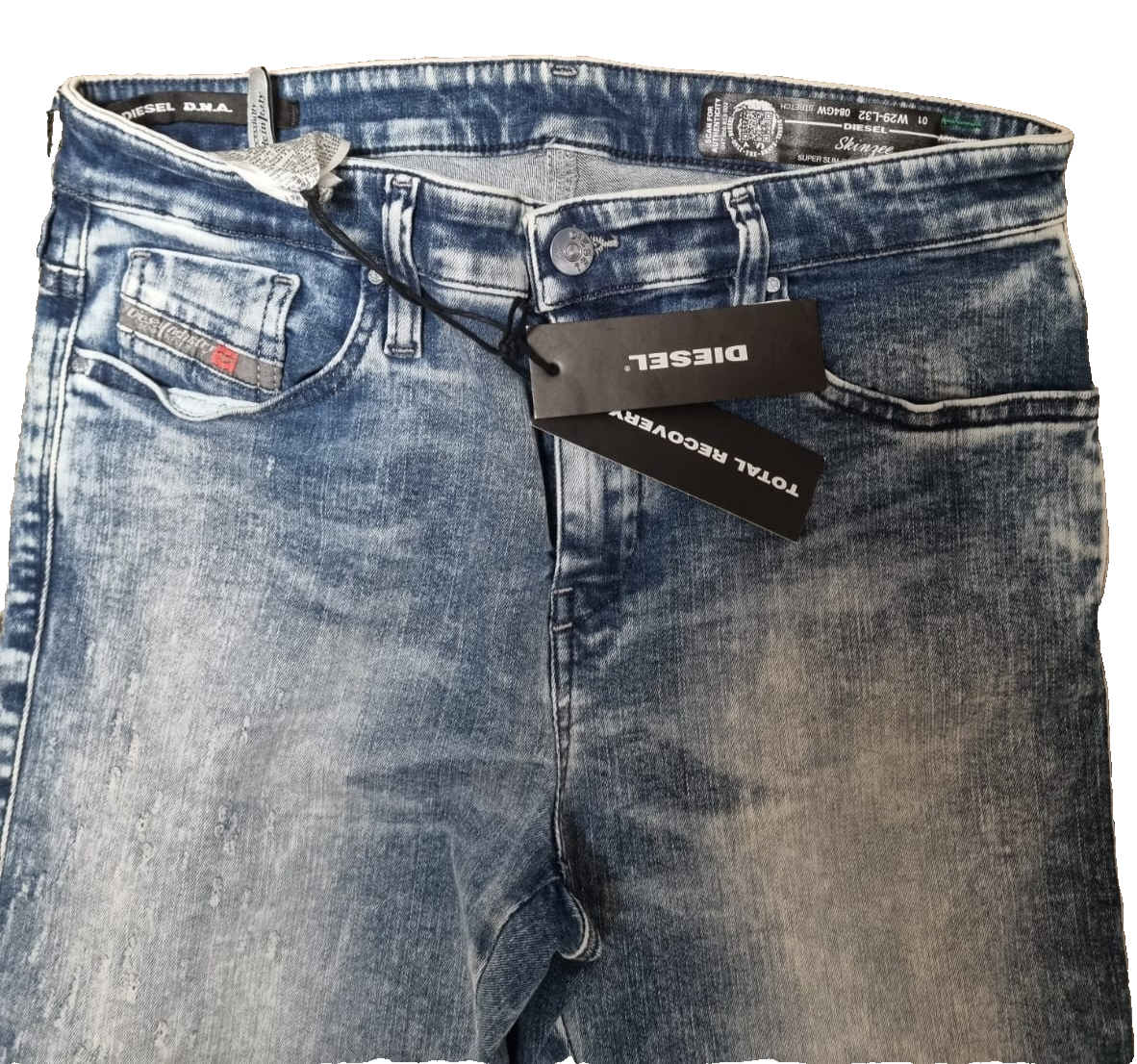DIESEL Damen Jeans SKINZEE W29 L32 Blau | Made in Italy | Super Skinny Fit K4