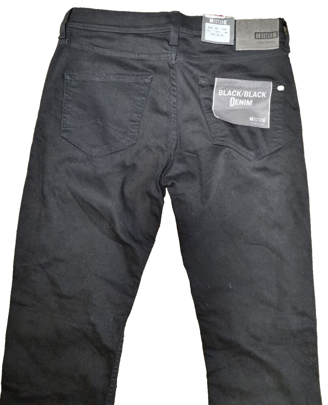 MUSTANG Herren Jeans Vegas W34 L36 Schwarz Slim Fit 1001874 Denim Jeanshose T1-5