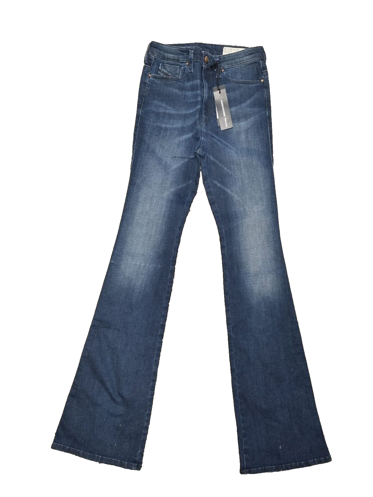 DIESEL Damen Jeans Skinzee Flare H W25 L32 Super Slim Flare High Waist Blau T15