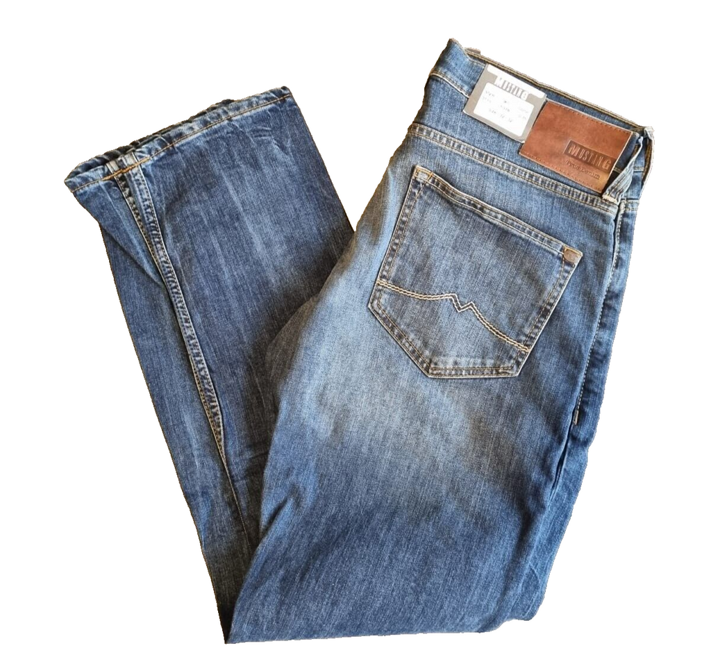 MUSTANG Herren Jeans Oregon Tapered W32 L32 Blau Slim Fit Low Rise