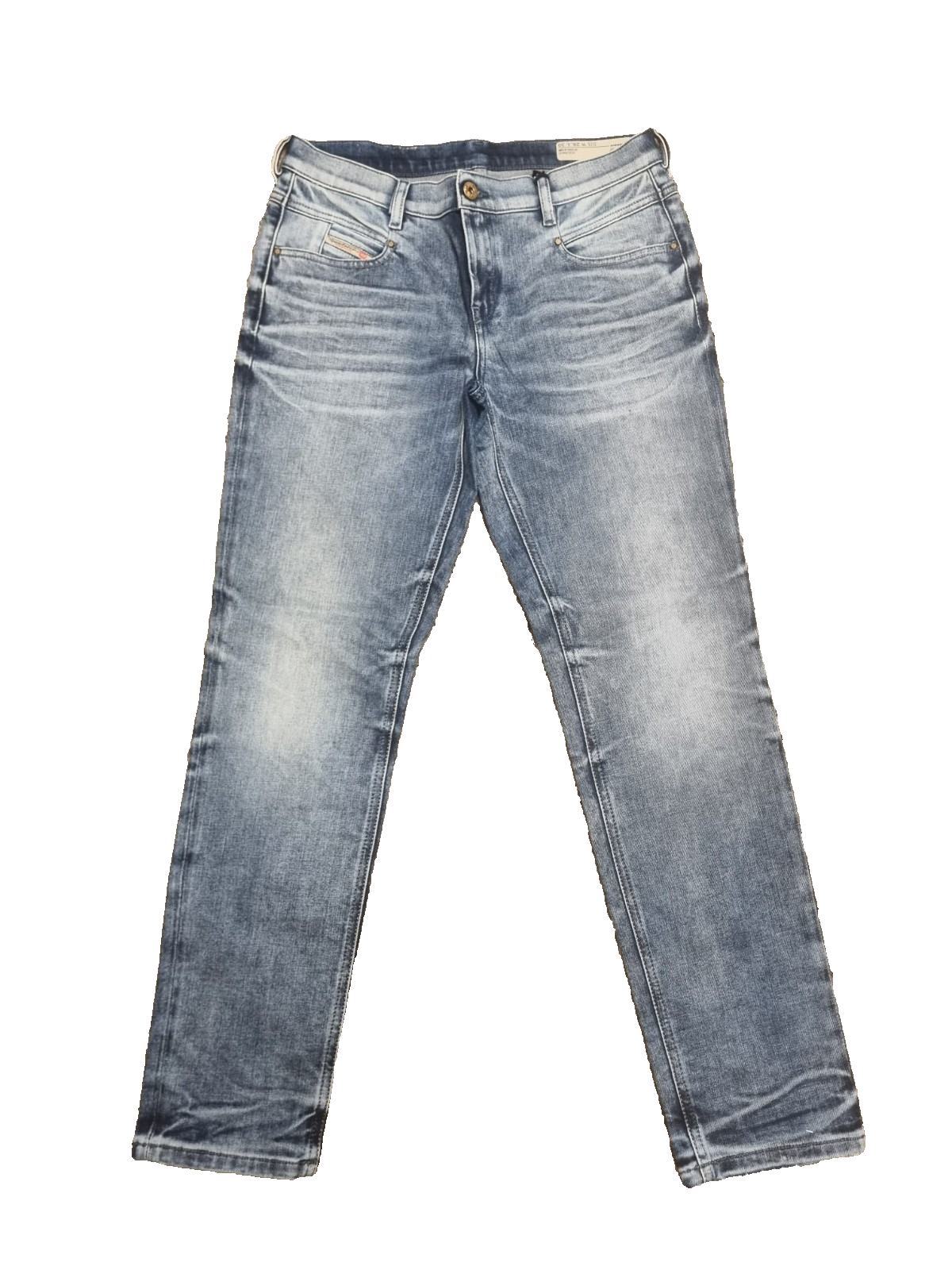 DIESEL Belthy Damen Jeans W28 L30 Regular Slim Straight Low Waist Blau M5