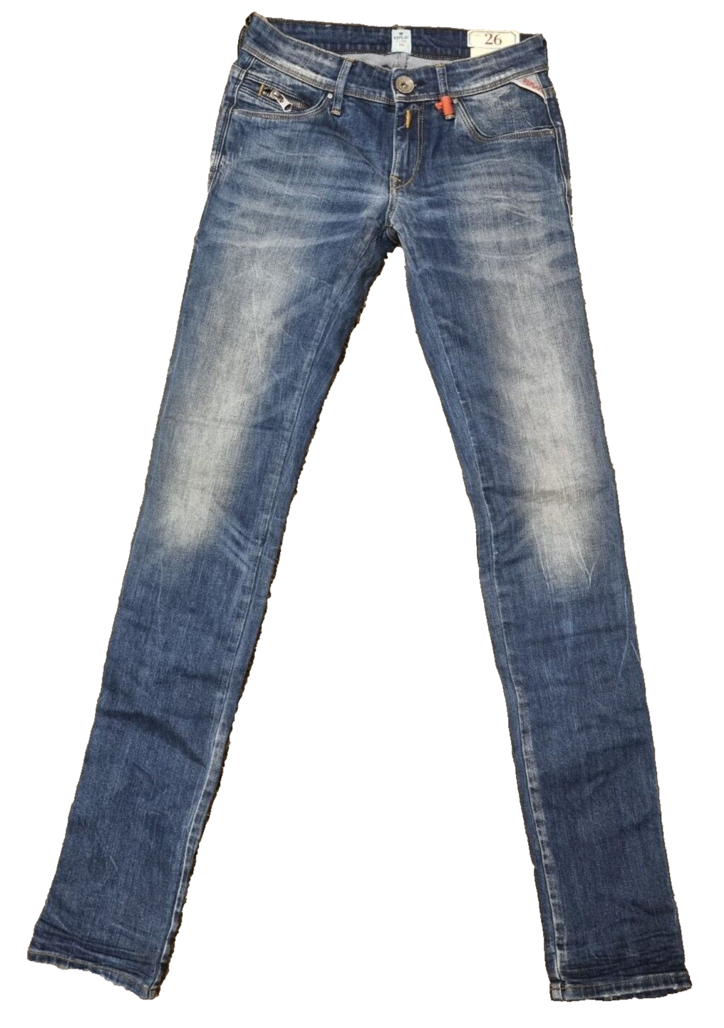 REPLAY Damen Jeans Yasmeen W26 L34 Blau Slim Fit Stretch WX621.000.573.430 E3