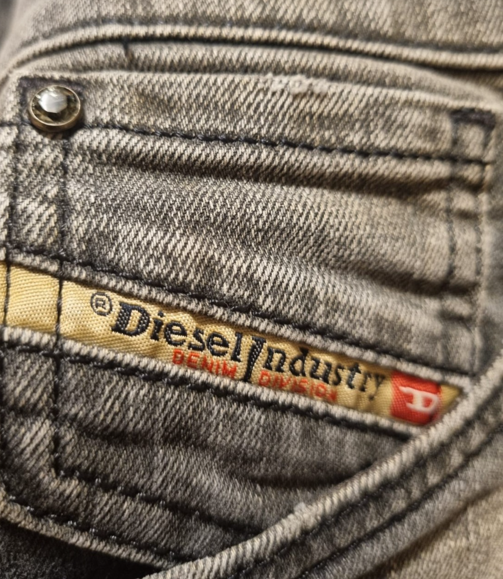 DIESEL Damen Jeans Getlegg W25 L30 Grau Stretch 00CSDM 0607Z Slim Skinny