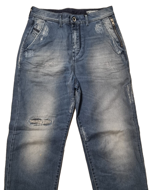 DIESEL Damen Jeans Carrot & Chino W24 Blau | Stretch & Luxusstoff K4