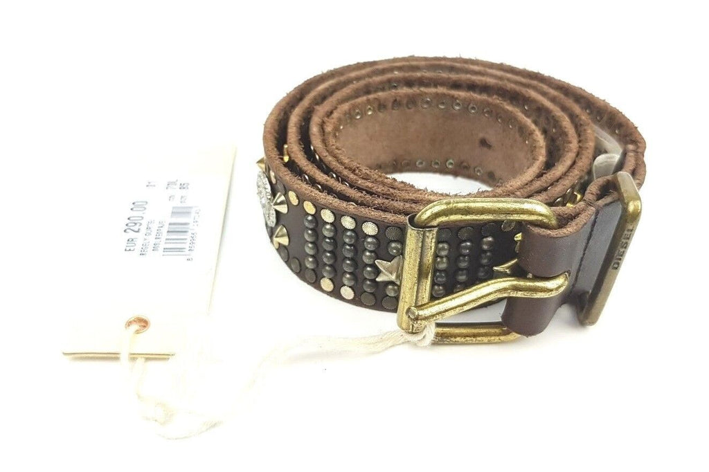 DIESEL BEGELY Damen Ledergürtel 95 cm Braun 31 mm Echtleder 00SLBE0PAJE