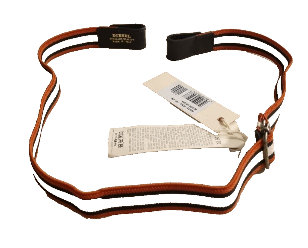 DIESEL BLOGOS Damen Stretch Gürtel Uni Elastisch Leder Metall 00SFXS OTAEO #90