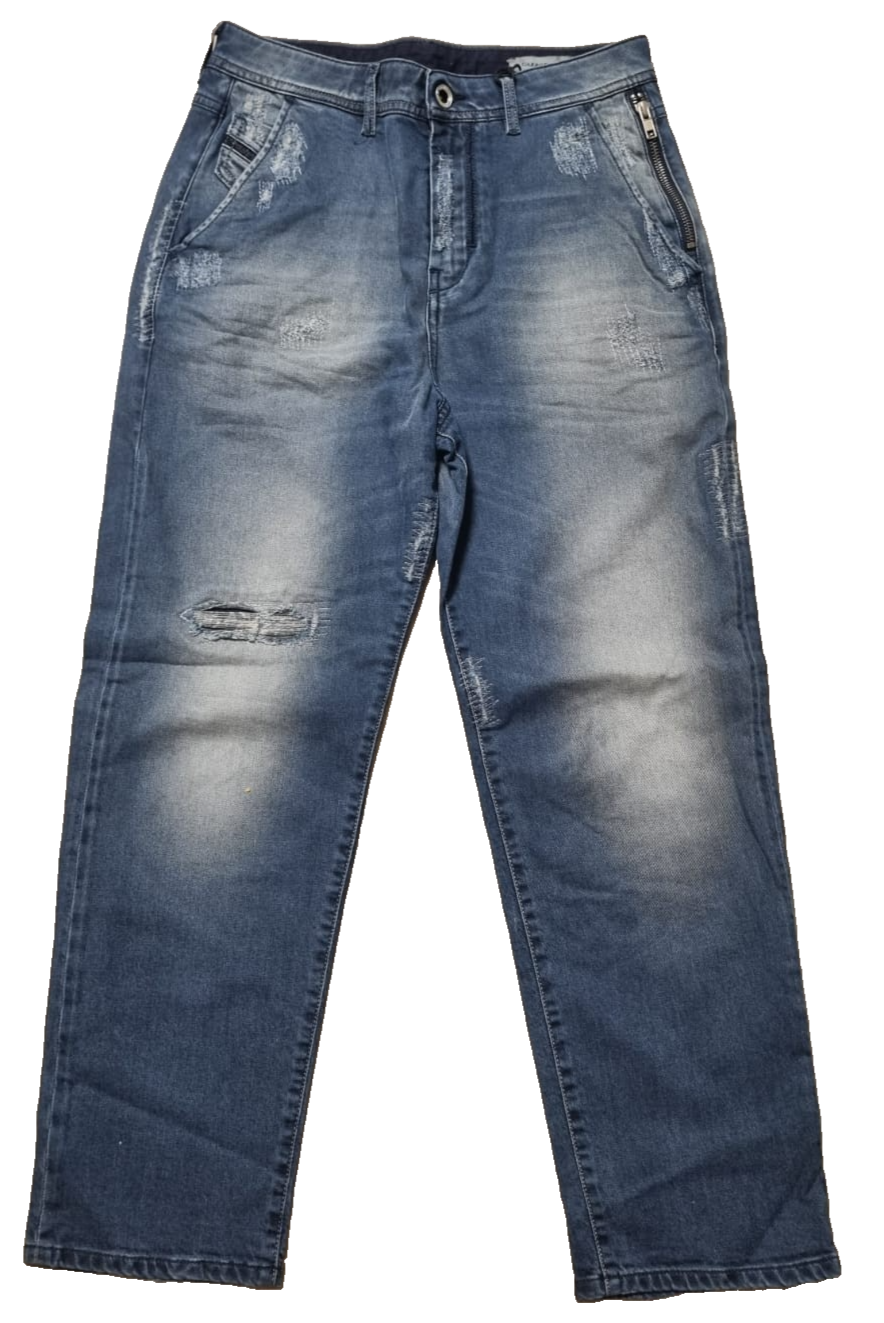 DIESEL Damen Jeans Carrot & Chino W24 Blau | Stretch & Luxusstoff K4