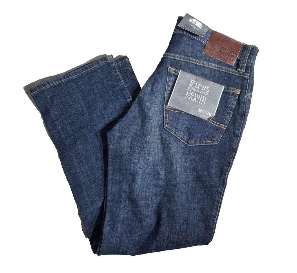 MUSTANG Herren Jeans Tramper W33 L30 Dunkelblau | Slim Medium Straight BR1C3