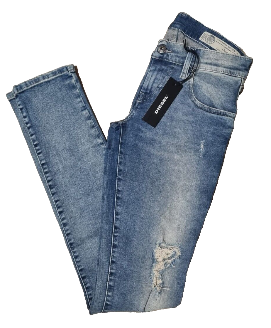 Diesel Damen Jeans Grupee W25 L32, Super Slim Skinny, Low Waist, Stretch Blau D7