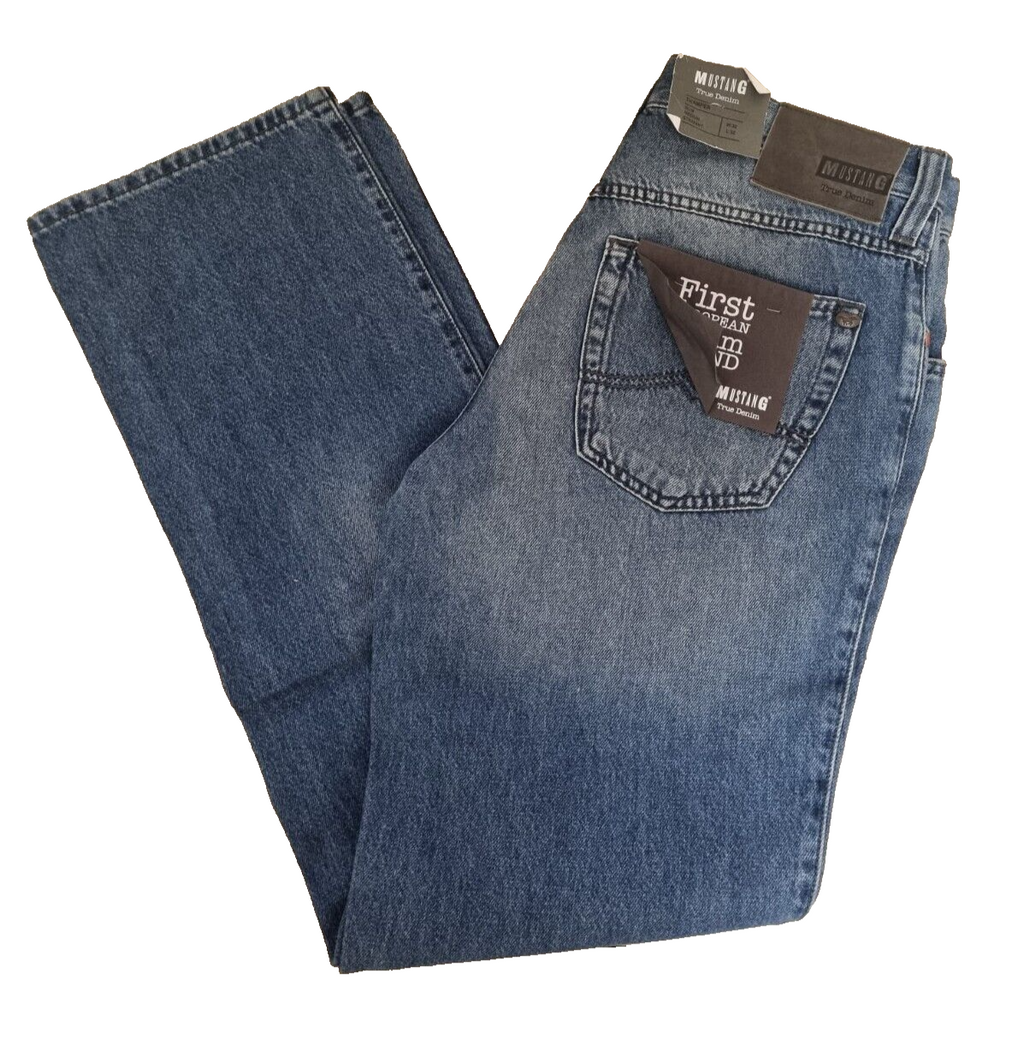 MUSTANG Herren Jeans Tramper Blau | Slim Medium Straight | W32 L32 Denim BR1C1