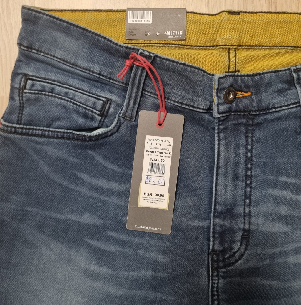 MUSTANG Herren Jeans Oregon Tapered K W34 L30 Slim Low Tapered Blau 1004040 K3