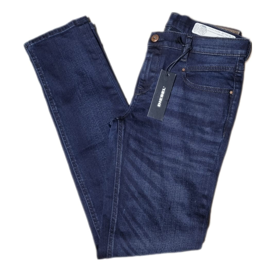 DIESEL Damen Jeans Belthy W24 L32 Blau Regular Slim Straight Low Waist BR1D1