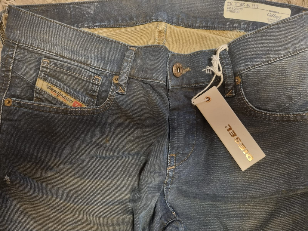 DIESEL Damen Jeans GETLEGG Slim Skinny Low Waist Grau 00CSDP0607Y W28 L34