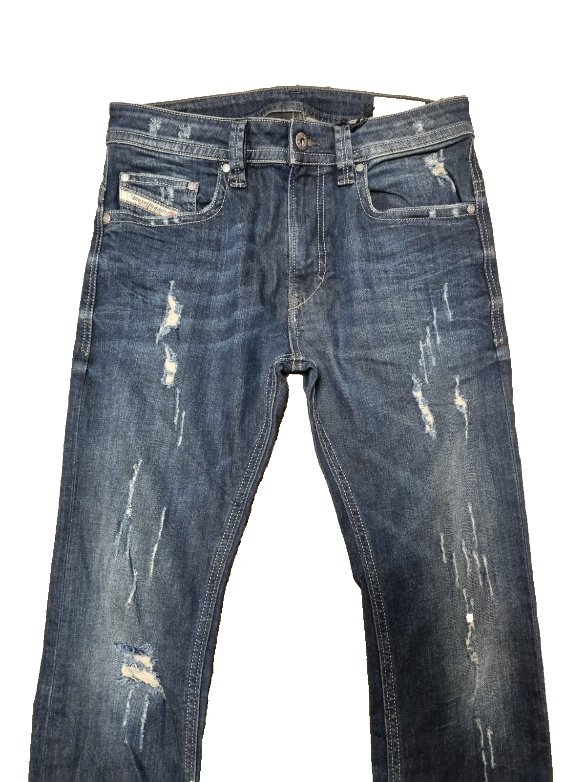 DIESEL Herren Jeans THAVAR W27 L30 Blau Slim Skinny Fit Designer Mode M1