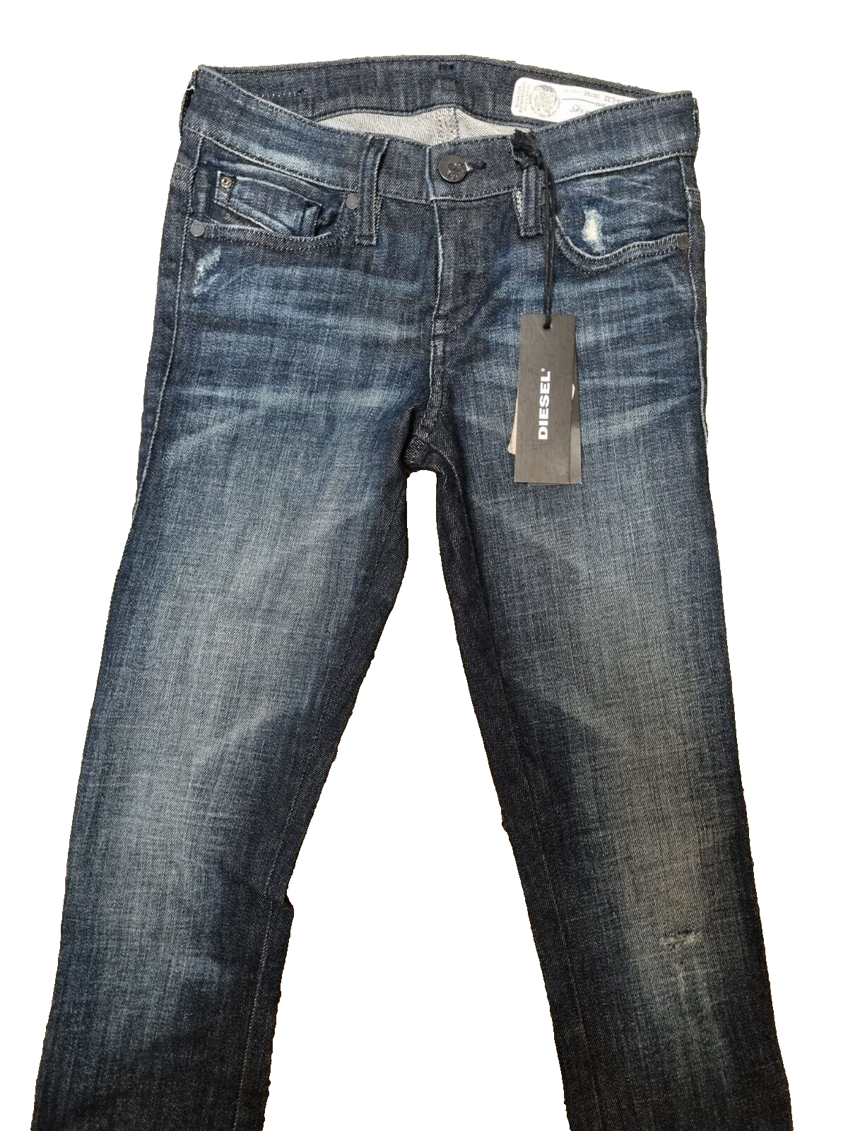 DIESEL Damen Jeans Skinzee-Low-Zip W24 L32 | Super Slim Skinny Dunkelblau BR3E1