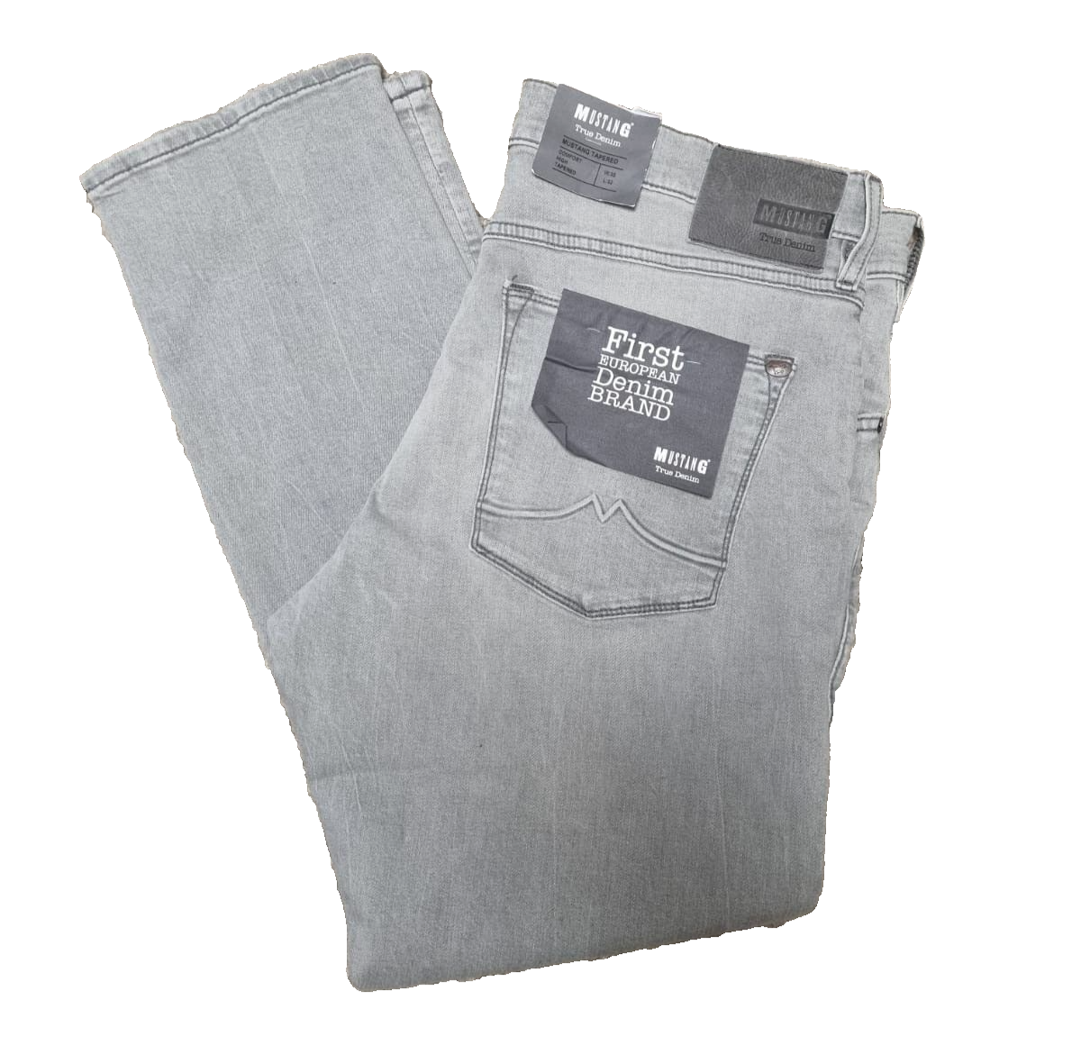 MUSTANG Herren Jeans Tapered Grau W35 L32 | Comfort Fit | High Rise BR1C3