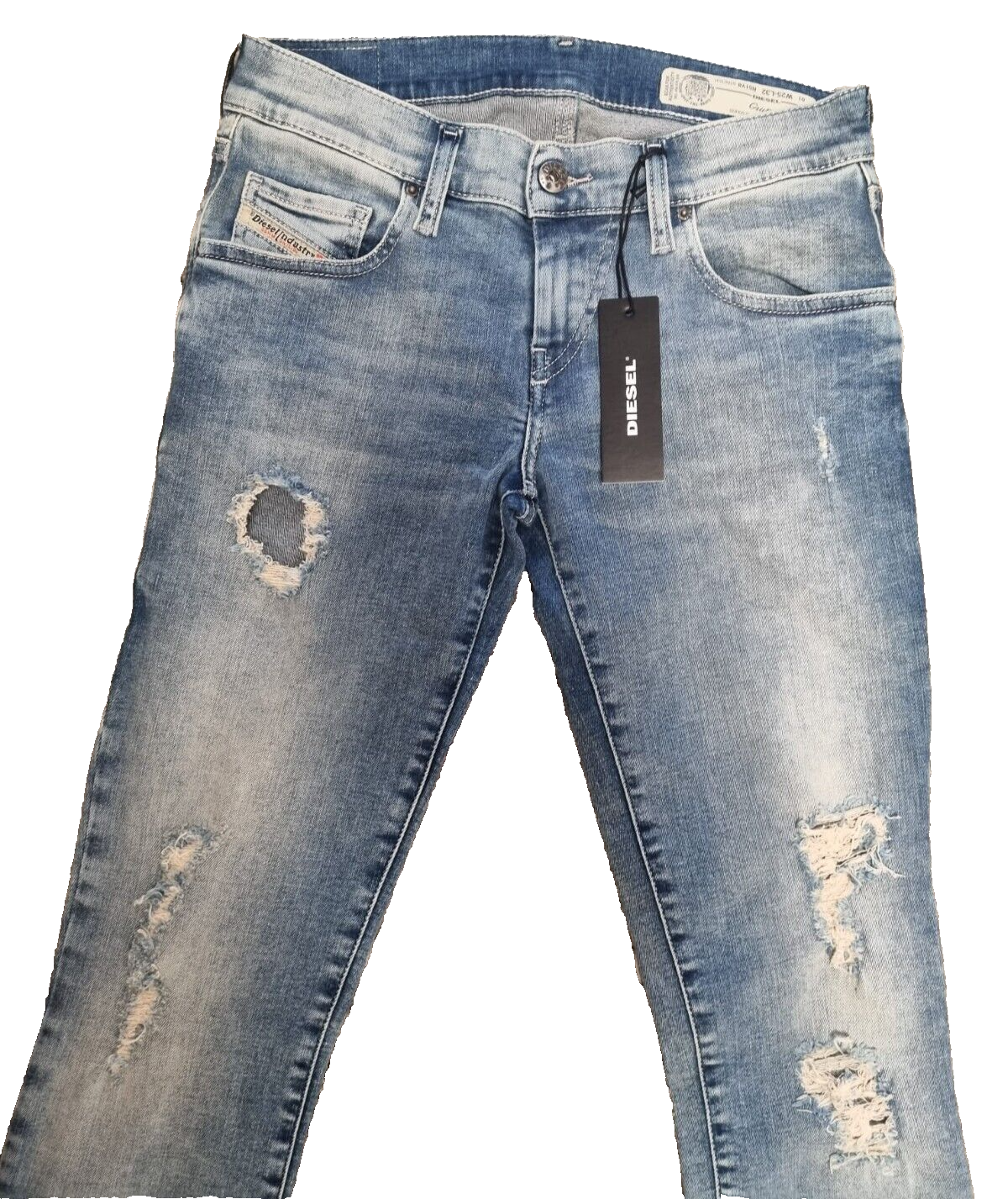 DIESEL Damen Jeans GRUPEE W25 L32 – Super Slim Skinny Low Waist – Blau – T-1-5