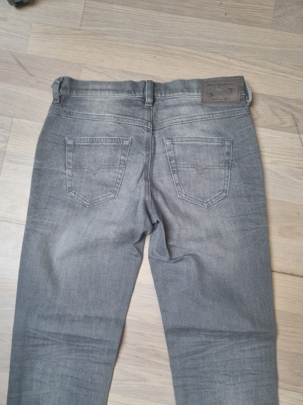 DIESEL Damen Jeans Belthy-Ankle W23 L32 | Super Slim Straight | Grau Stretch