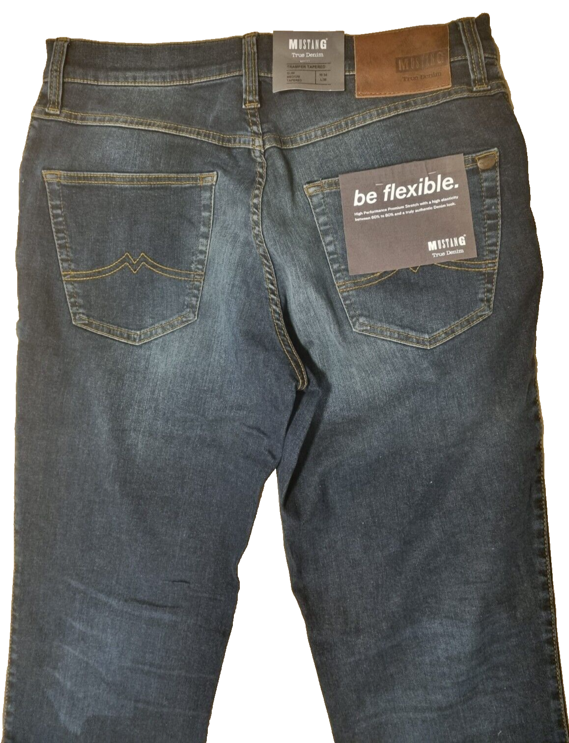 MUSTANG Herren Jeans Tramper Tapered W34/L30 Slim Medium Tapered - Blau Denim D6