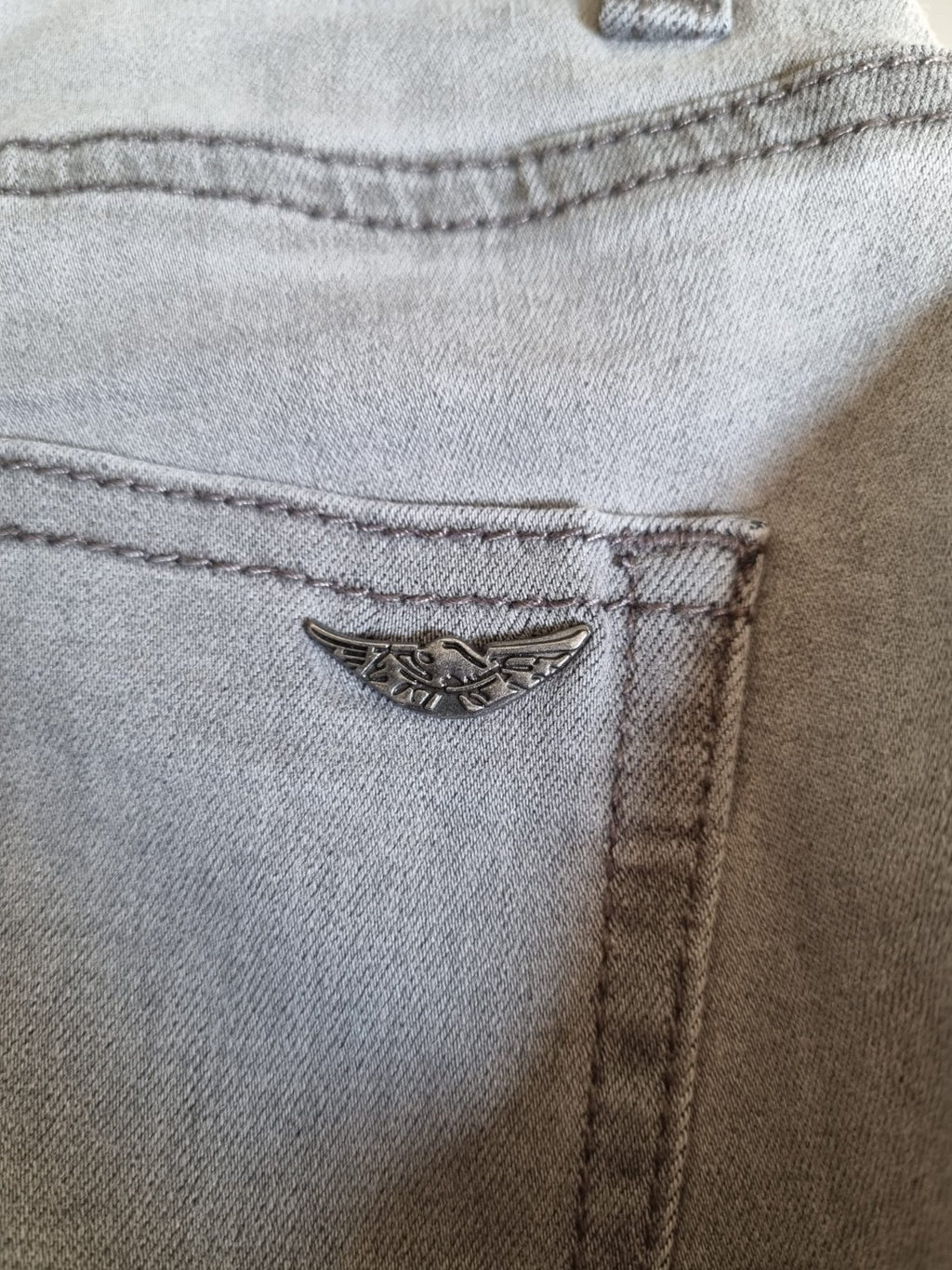 ARIZONA Damen Jeans Biker Frauen Hose Skinny Jeanshose Rot Gr. 38 Grau  PLR3B2