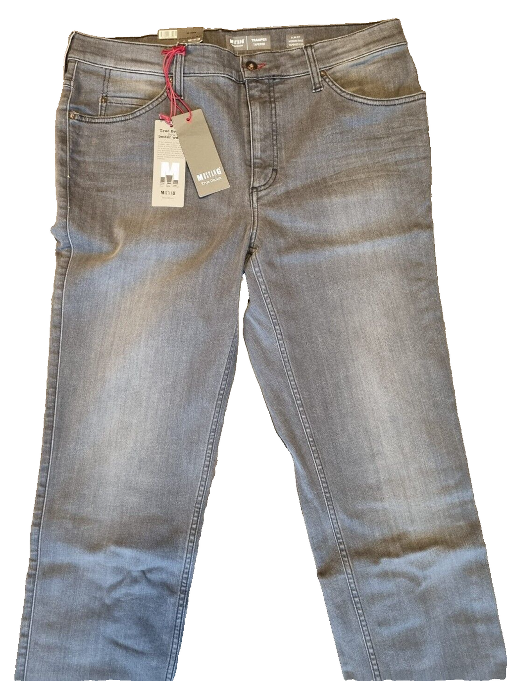 MUSTANG Herren Jeans Tramper Tapered W32 L32 Slim Fit Grau Medium Rise BR1E1