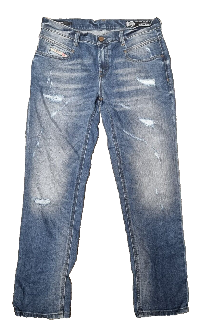 DIESEL Damen Jeans Belthy-Ankle Regular Slim Straight W27 L32 Blau SLR4B1