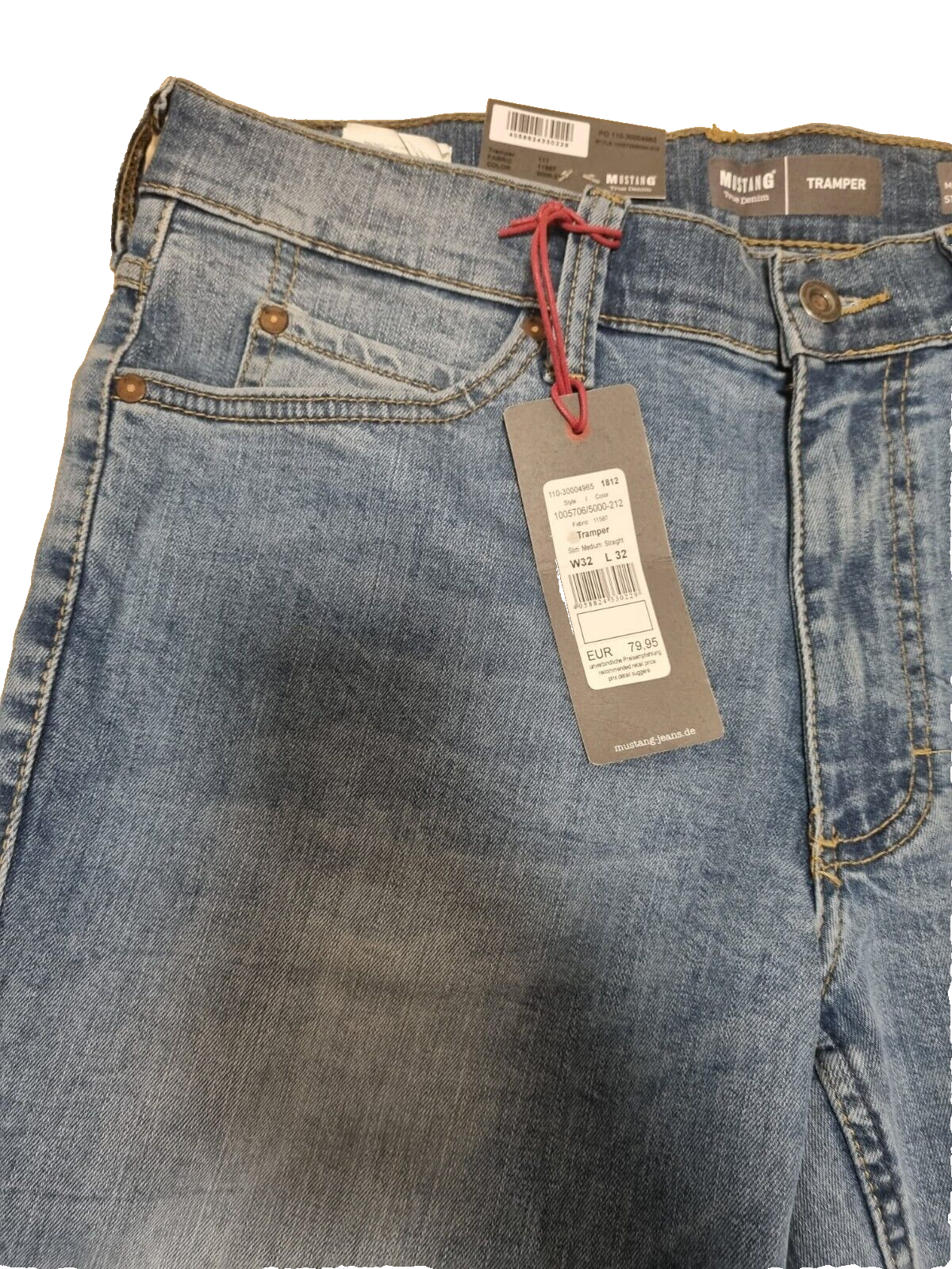 🔥 MUSTANG Herren Jeans Tramper - Blau - Slim-Medium-Straight W32 L32 1005706 E8