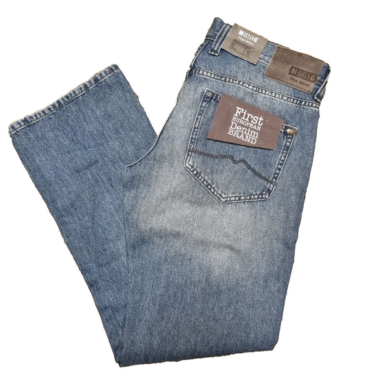 Mustang Oregon Straight Herren Jeans, Slim Fit Blau W32 L32 Denim Hose BR3E1