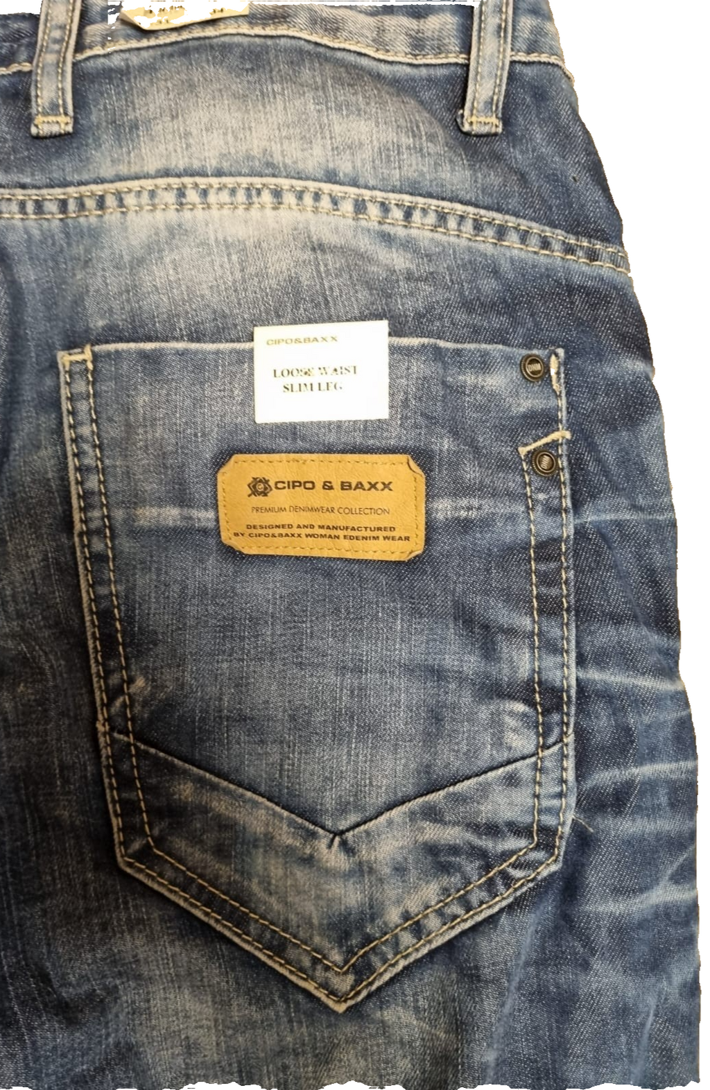 CIPO & BAXX Herren Jeans C-1170 Blau | Loose Waist Slim Leg | W34 L34 M1