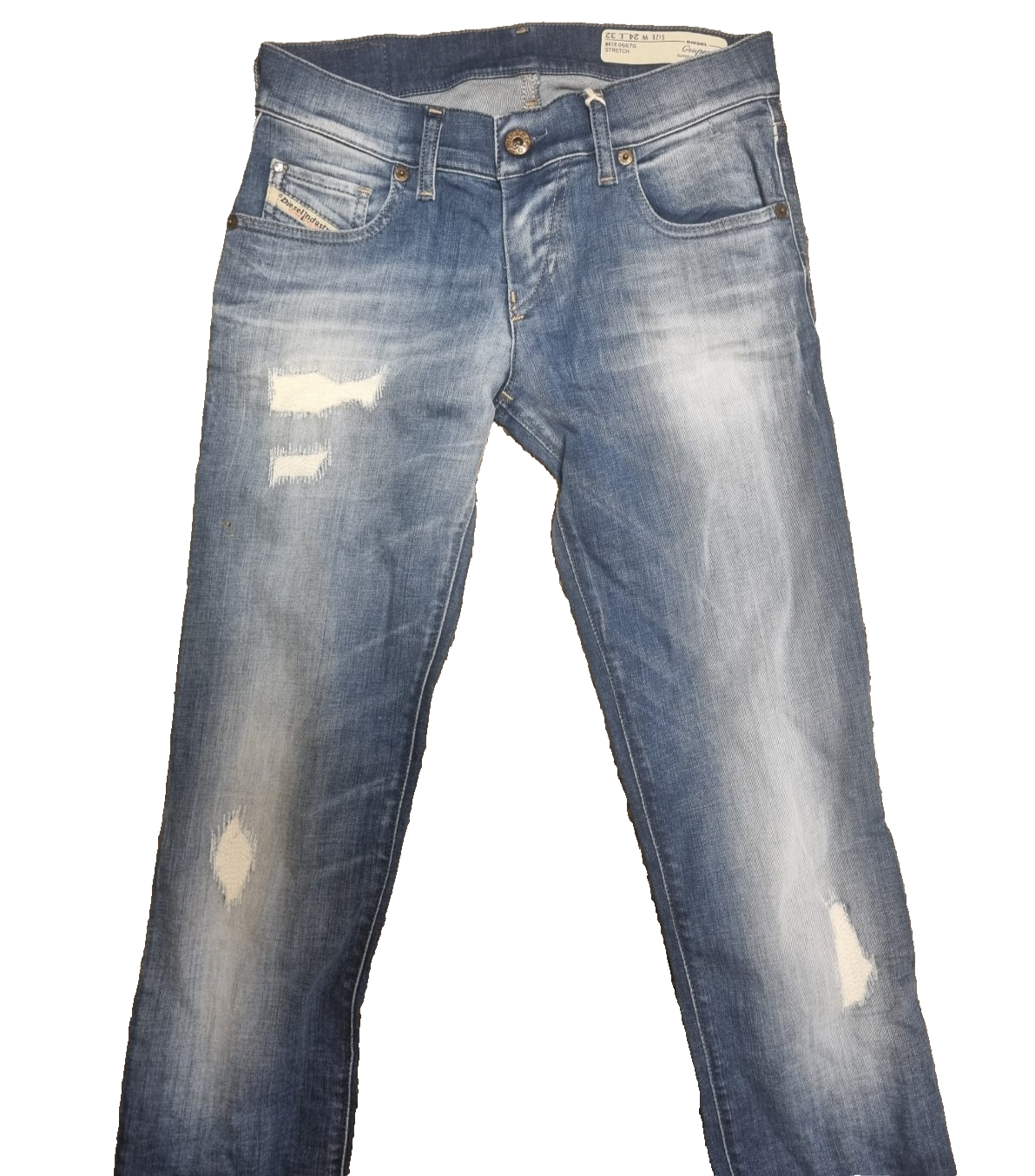 DIESEL Damen Jeans Grupee W24 L32 Blau Super Slim Skinny 00SFCU 0667G M5