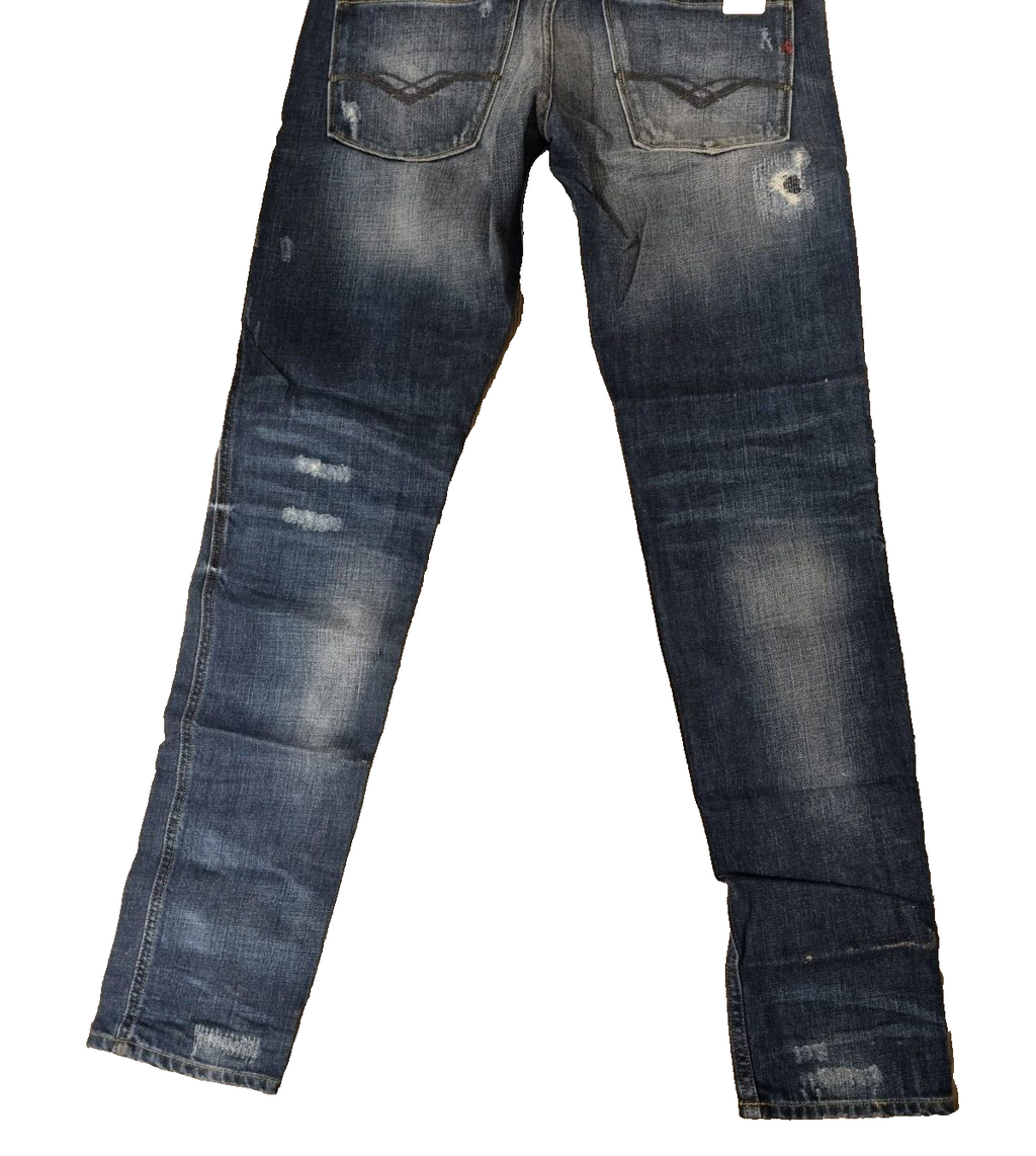 REPLAY Herren Jeans Anbass M914F W32 L34 Slim Fit Denim Blau SLR4B1