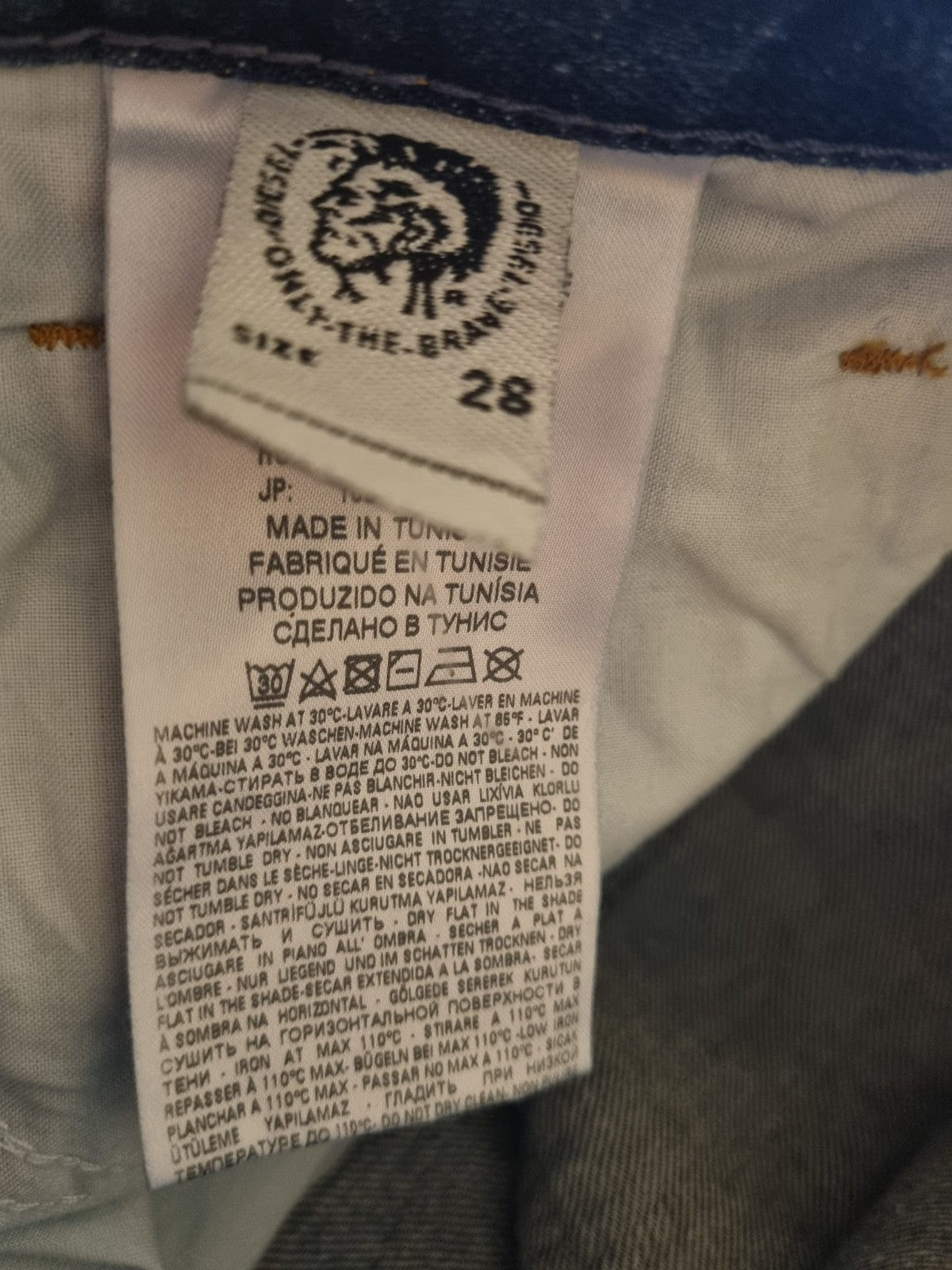 DIESEL Damen Jeans Widee High Waist Regular Straight Blau W28 L30 Stretch