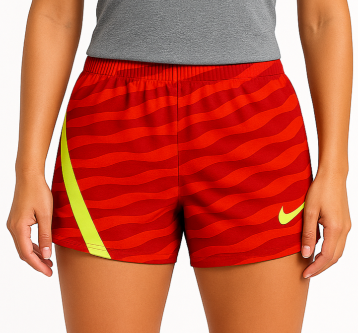 Nike Damen Shorts CW6095-635 Rot | Dri-FIT Fitness Lauf Sporthose XS–L