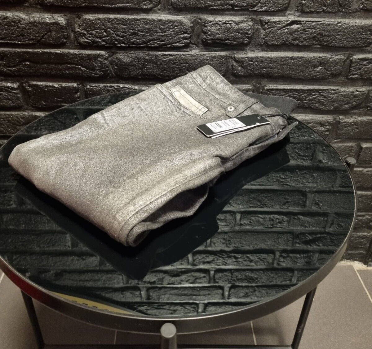 DIESEL Damen Jeans Grupee OE822 Stretch Low Silber Schwarz W27 L32 Modisch BR5B1