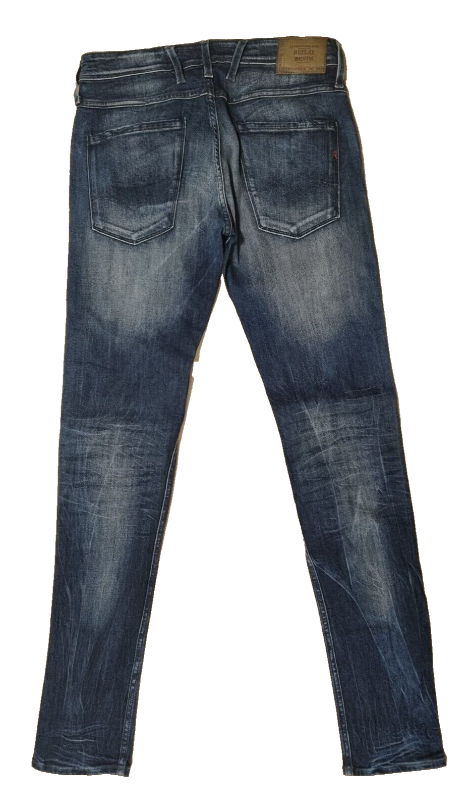 Replay Herren Jeans ANBASS, W31 L34, Dunkelblau, Slim Fit, Modern Look Hose D6