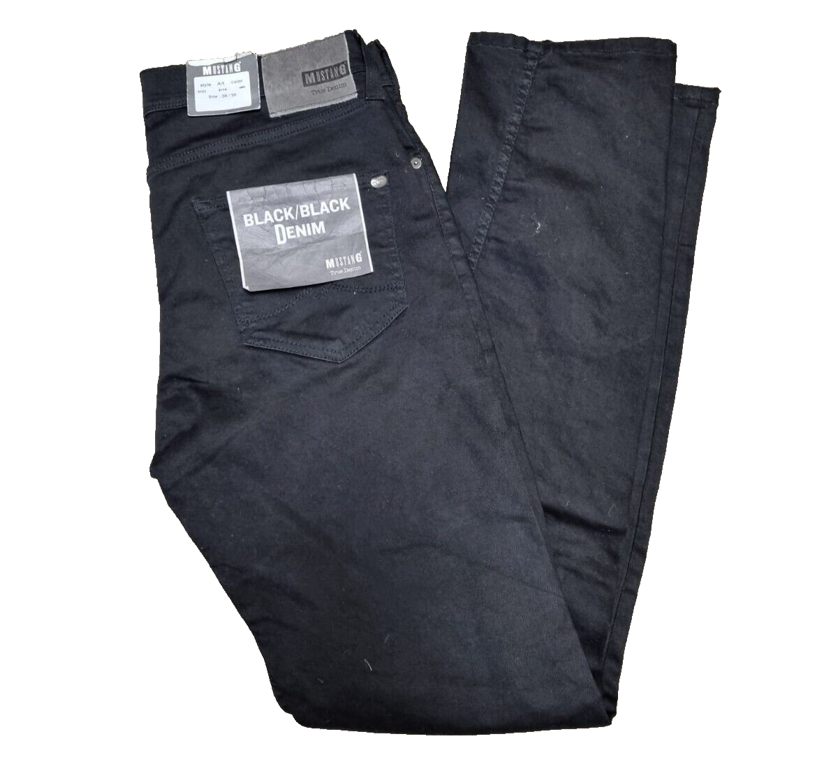 MUSTANG Herren Jeans Vegas W34 L36 Schwarz Slim Fit 1001874 Denim Jeanshose T1-5