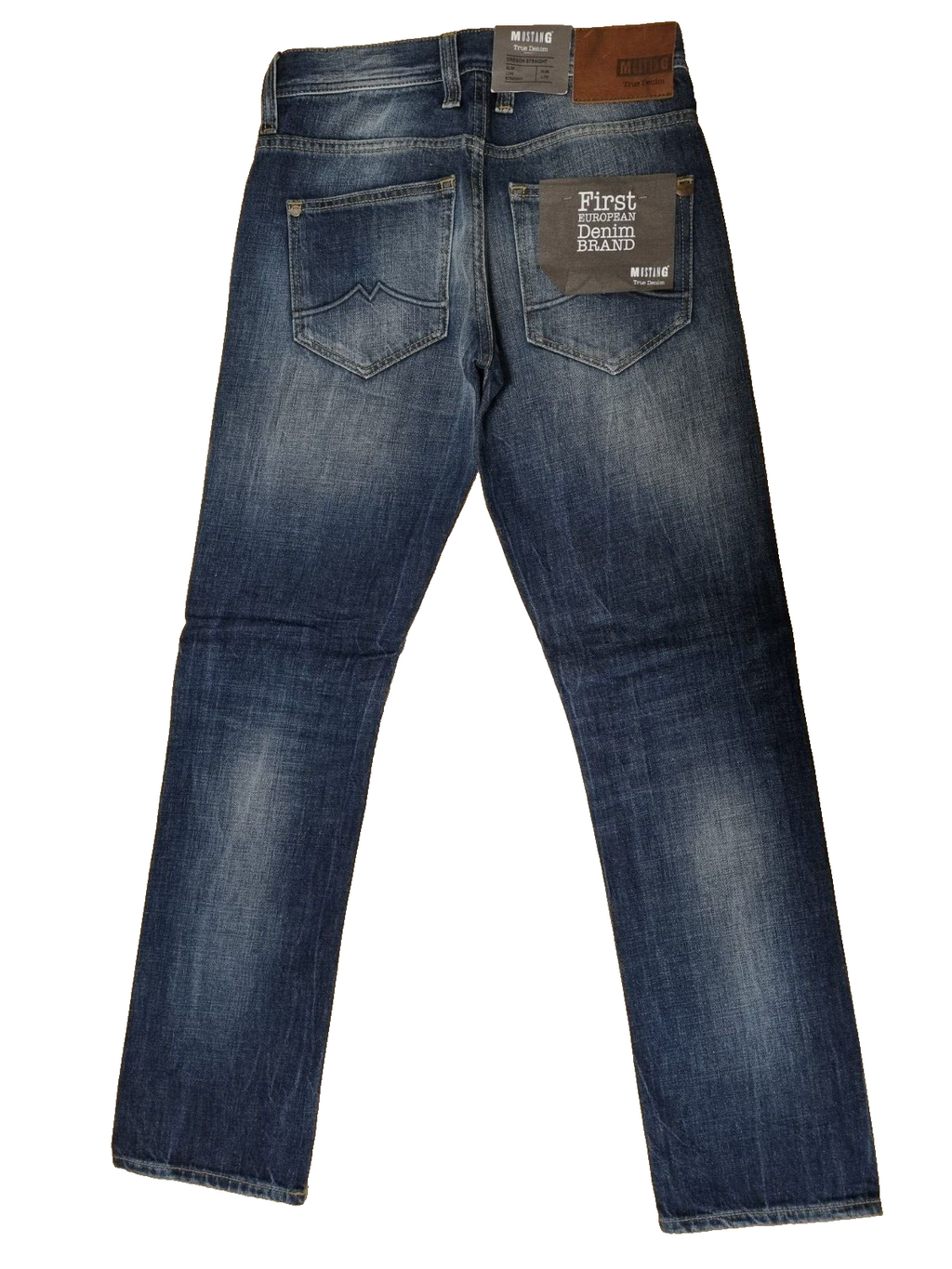 Mustang Herren Jeans Oregon Straight Slim Fit W28 L32 Blau Stretch Denim D3