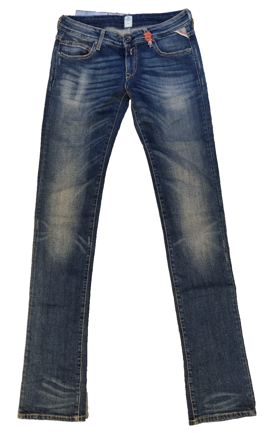 Replay Damen Jeans Anne W28 L34 Blau | Slim Fit | WX645 Stretch Denim K9
