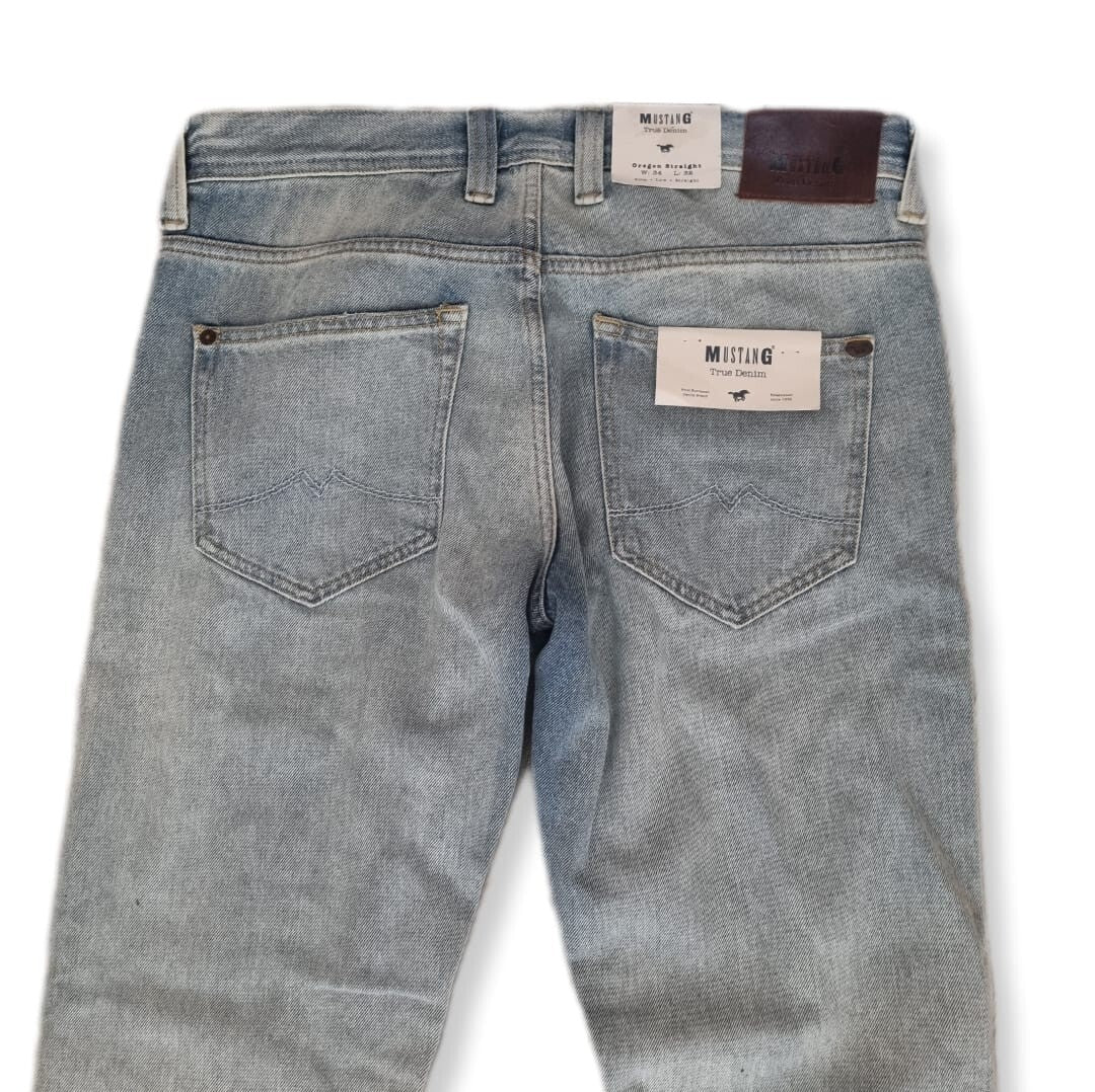 MUSTANG Herren Jeans Oregon Slim Low Straight W34 L32 Blau Mod 1006782
