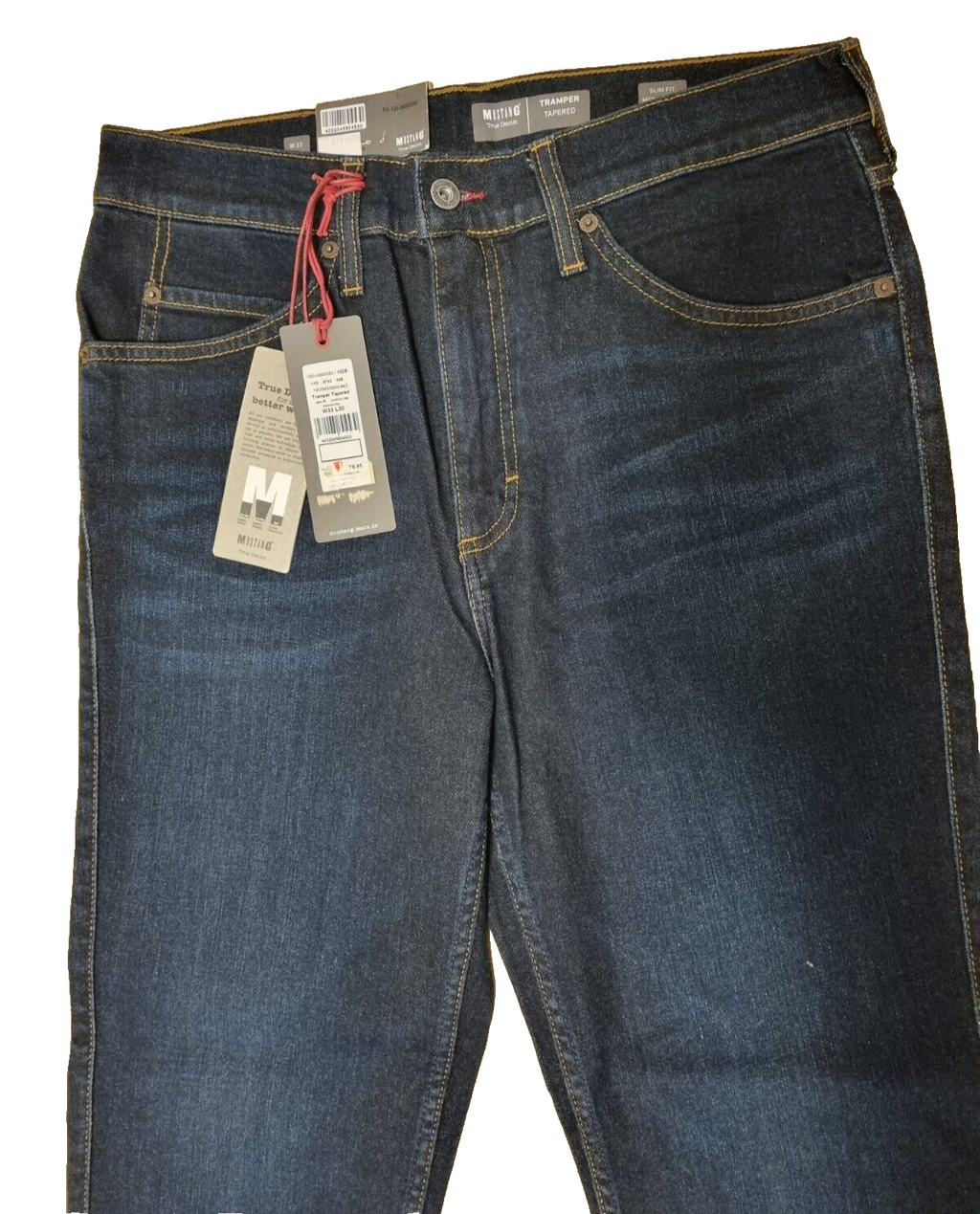 Mustang Herren Jeans Tramper Tapered W33 L30 Dunkel Blau Slim Fit Tapered D3