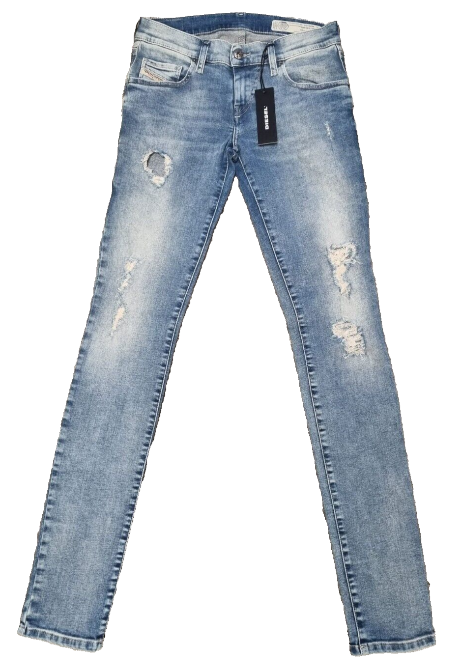 DIESEL Damen Jeans GRUPEE W25 L32 – Super Slim Skinny Low Waist – Blau – T-1-5