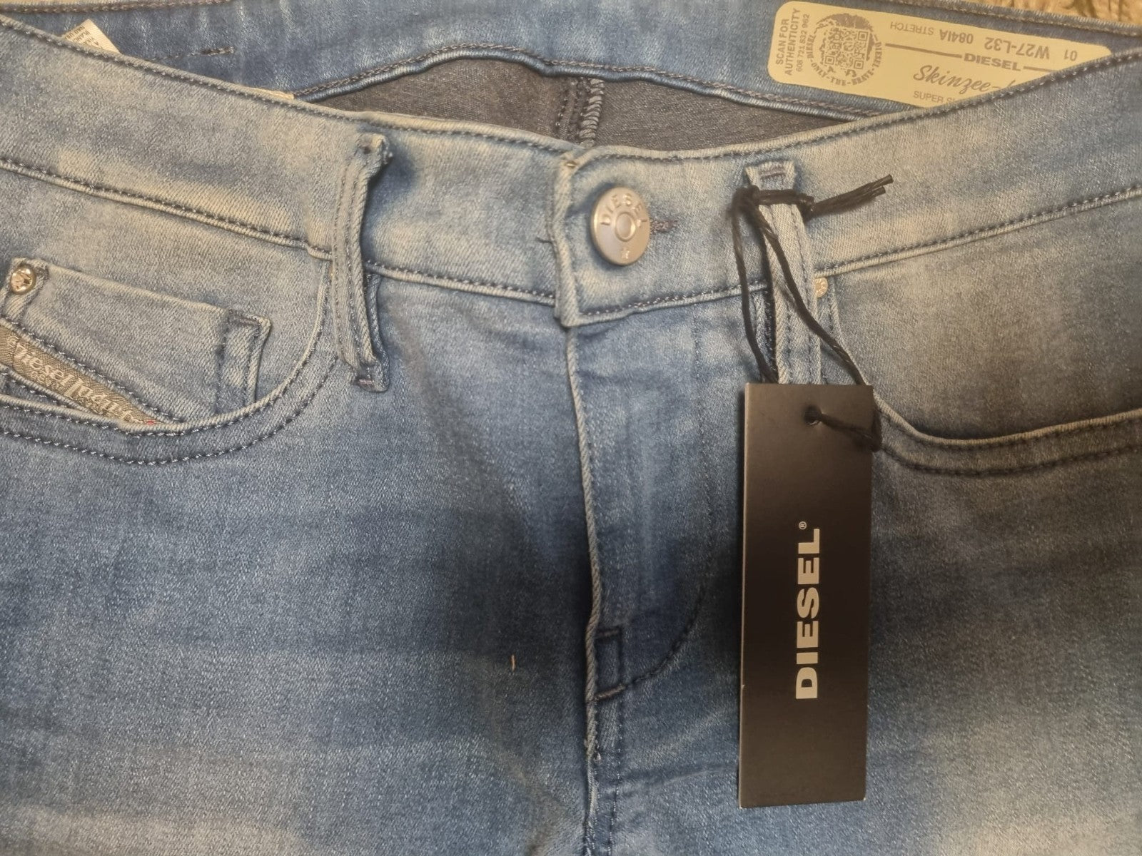 DIESEL Damen Jeans Skinzee-Low-S W27 L32 Blau Super Slim Skinny 9990UT 084IA