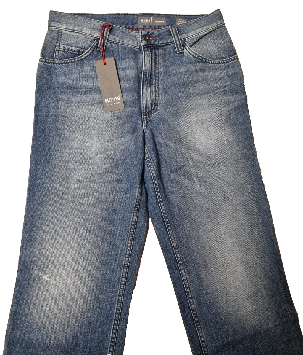 MUSTANG Herren Jeans Tramper Blau | Slim Medium Straight | W32 L32 Denim BR1C1