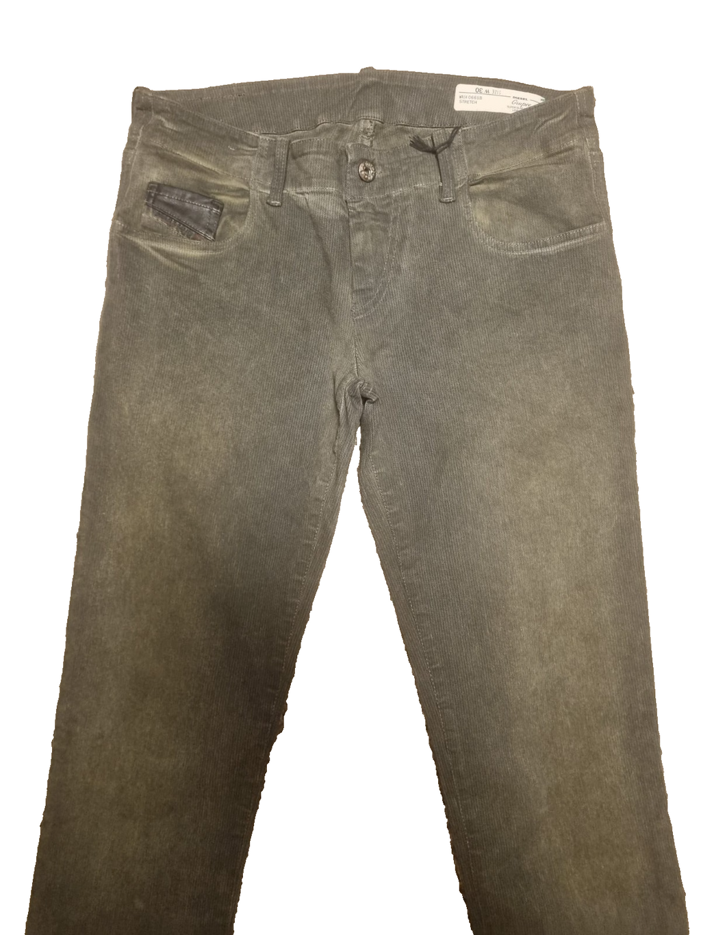 DIESEL Damen Jeans Grupee W30 Grün 00CZAF 066B Super Slim Skinny Low Waist