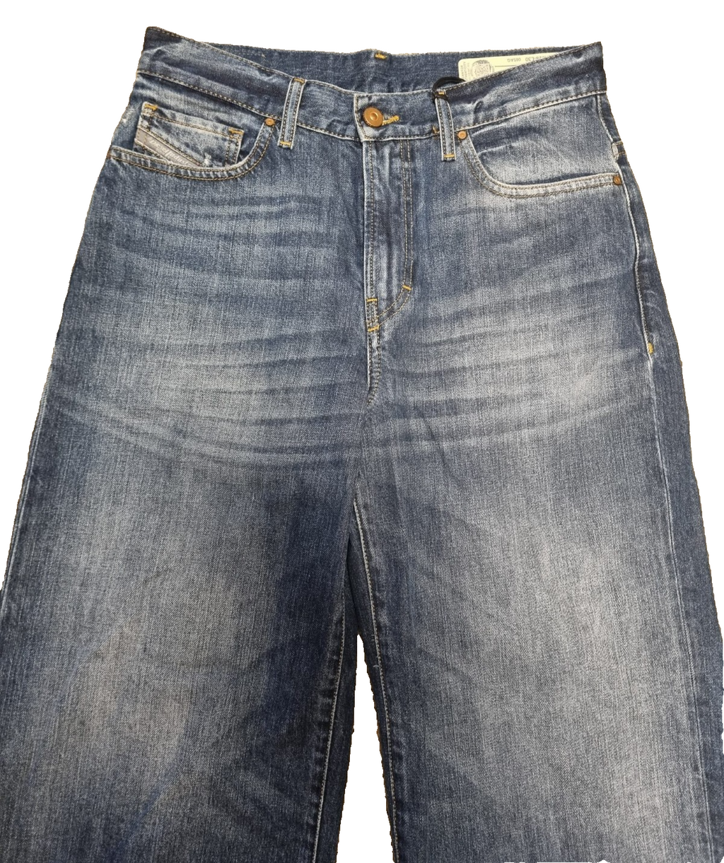 DIESEL Damen Jeans Widee High Waist Regular Straight Blau W28 L30 Stretch