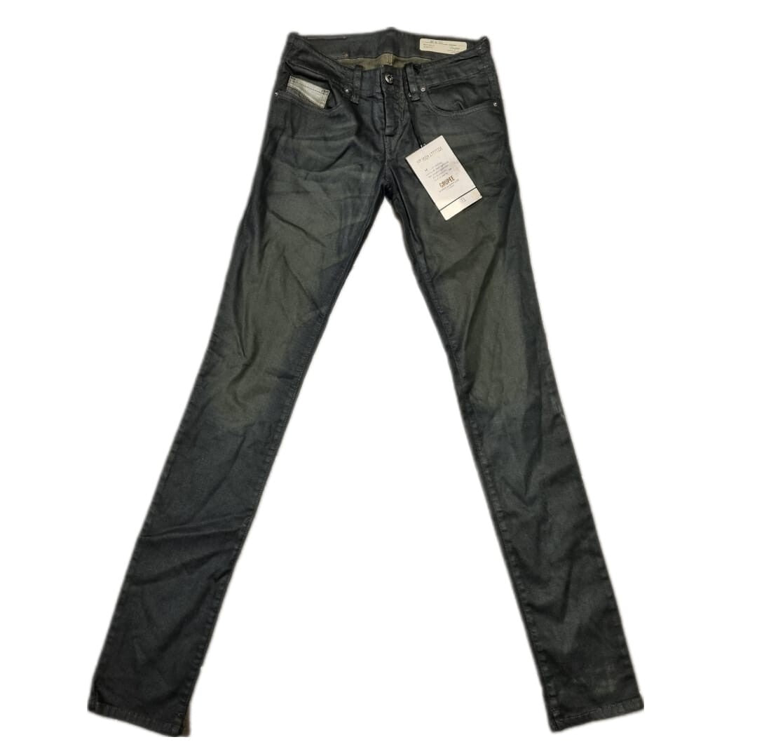 DIESEL Damen Jeans Grupee 0601F Stretch Antrazit W25 Extra Slim Fit Low W PL5B1