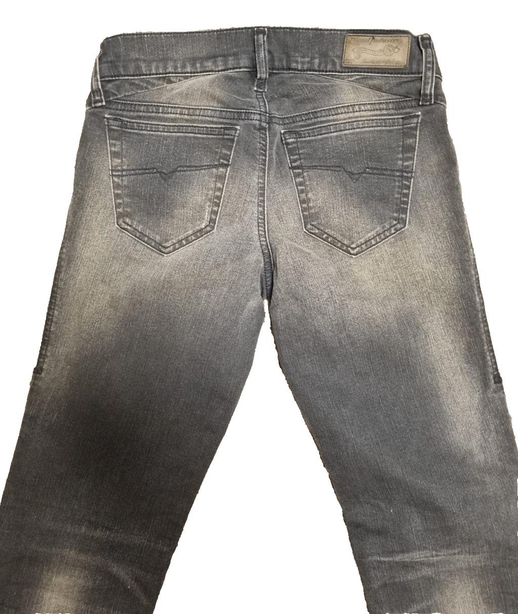 DIESEL Damen Jeans Getlegg W25 L30 Grau Stretch 00CSDM 0607Z Slim Skinny