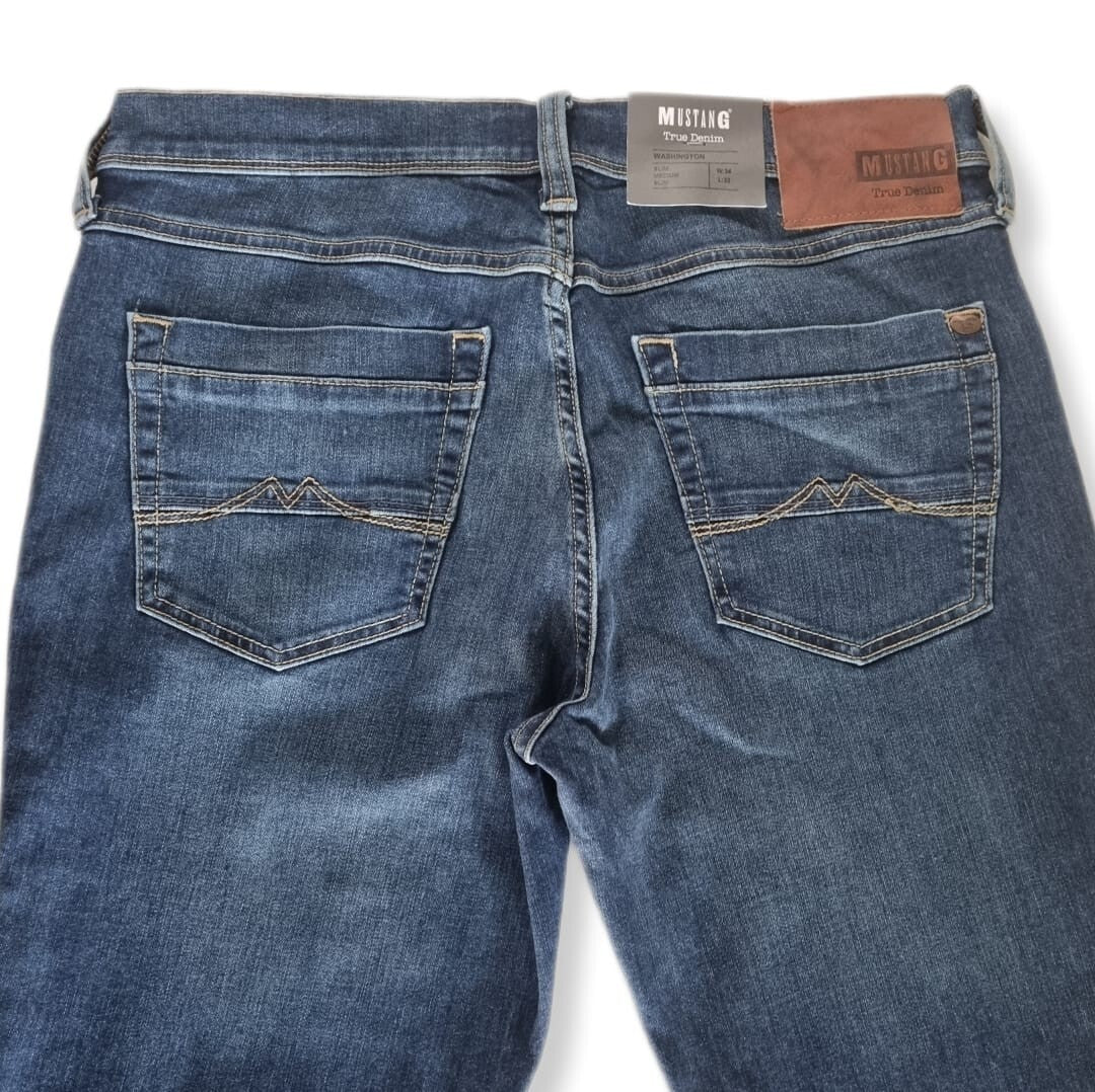 Mustang Herren Jeans Washington Denim Hose Blau Mod 1005848 881 Slim Medium Slim