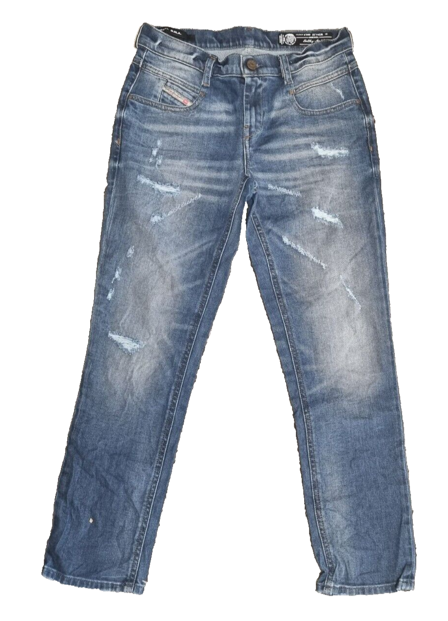 DIESEL Damen Jeans Belthy-Ankle W24 L32 Blau Slim Straight Low Waist Hose T1-6