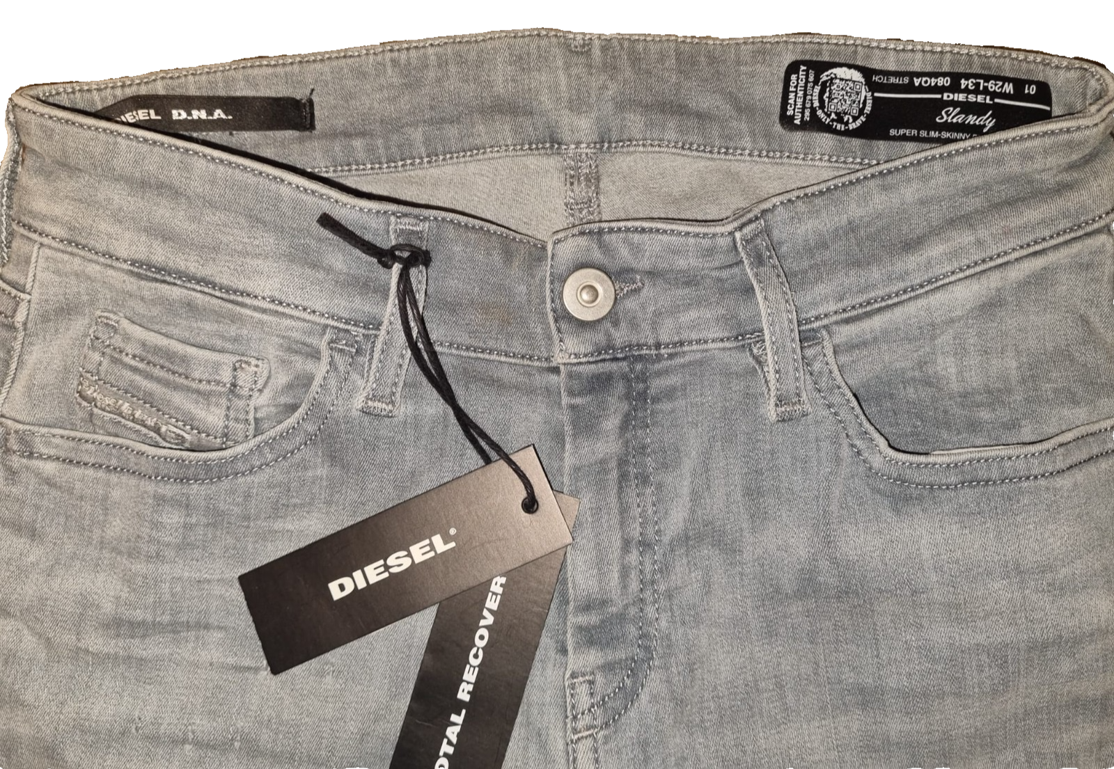 DIESEL Damen Jeans Slandy W29 L34 | Super Slim Skinny | Blau/Grau DENIM BR3E1
